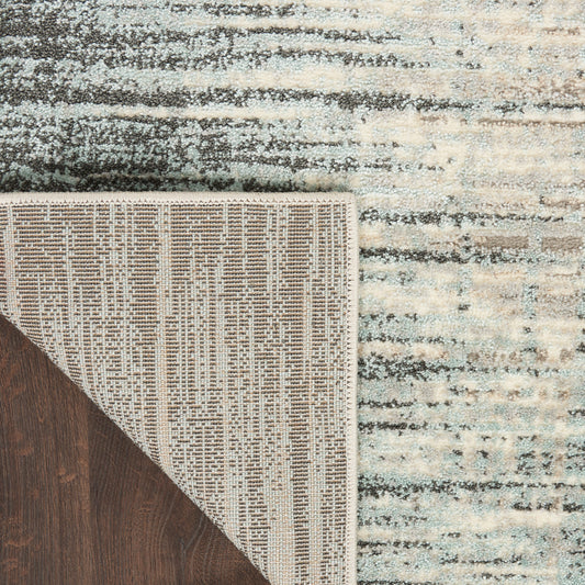 Nourison Home Marmara Teal Grey Contemporary