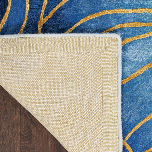 Nourison Home Prismatic Blue Gold Contemporary