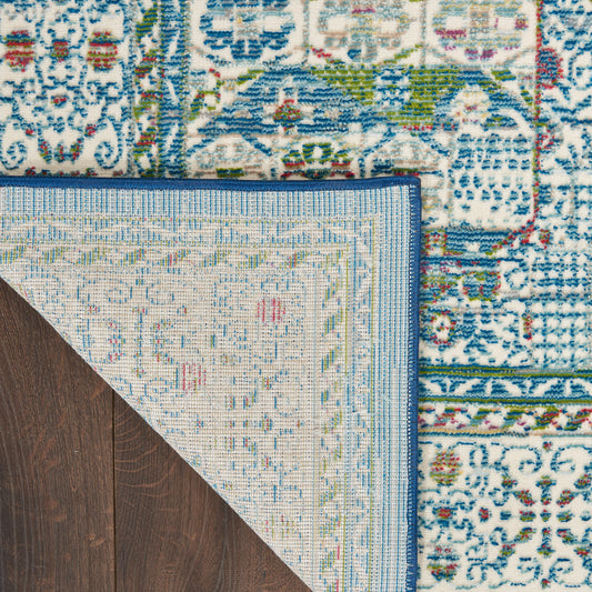Nourison Home Ankara Global Ivory Light Blue Transitional