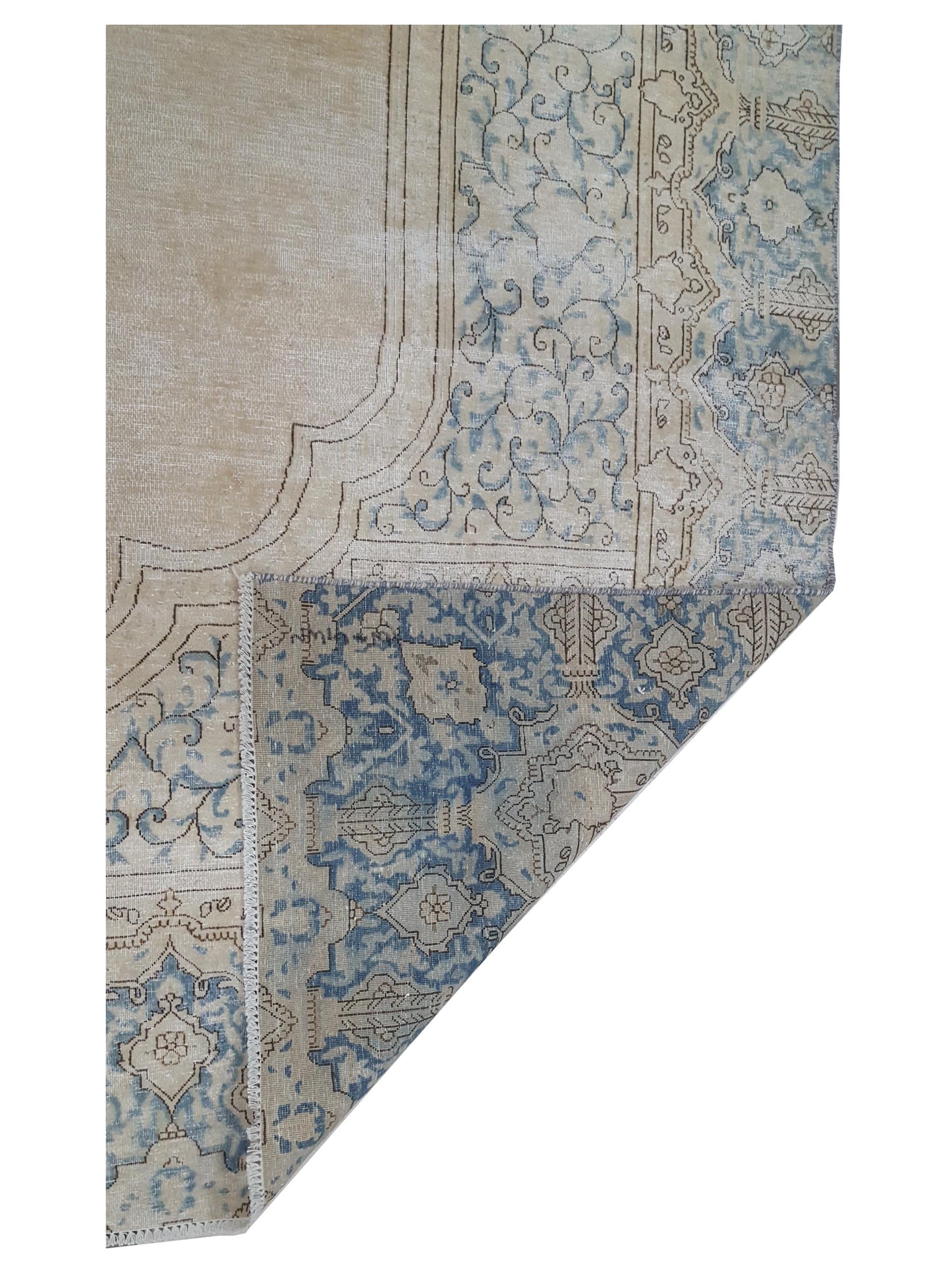 Artisan Penelope Ivory Blue Vintage Knotted Rug