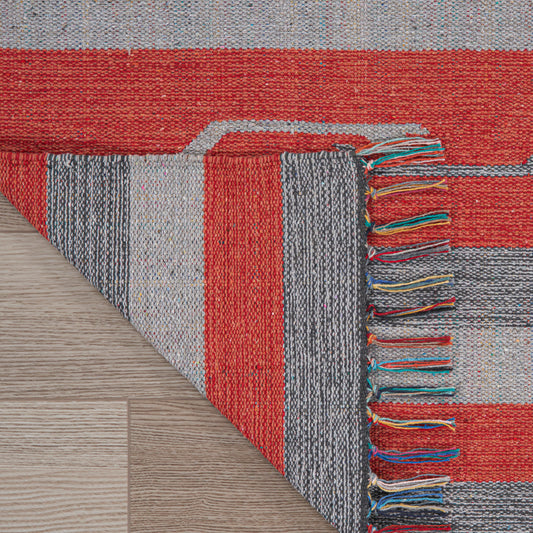 Nourison Home Baja Grey Red Transitional