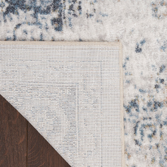 Nourison Home Astra Machine Washable Ivory Blue Traditional