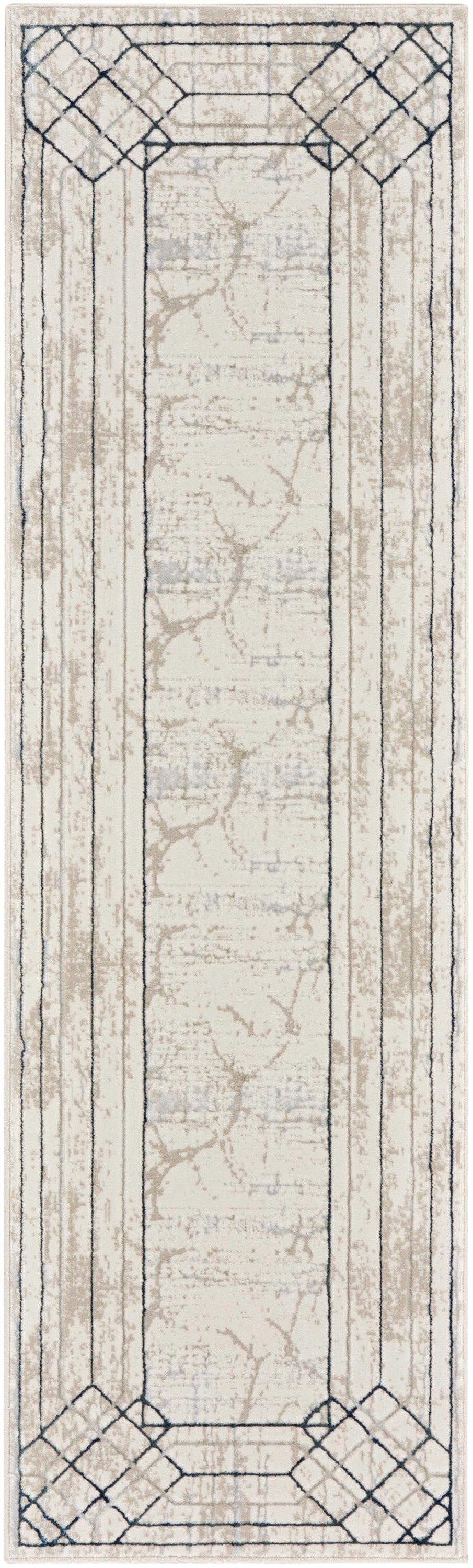 Nourison Home Glitz GLZ03 Ivory Taupe Contemporary Power-loomed Rug