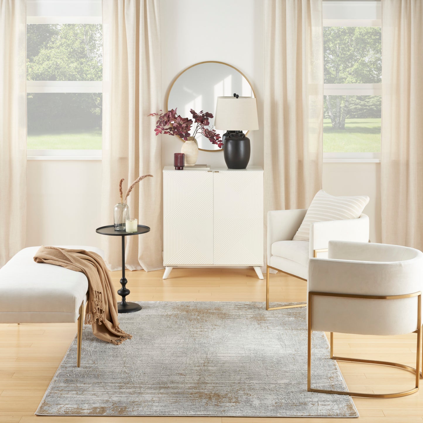 Nourison Home Home Texture Grey Beige Contemporary