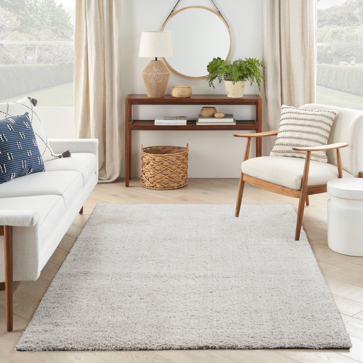 Nourison Home Modern Shag Silver Contemporary