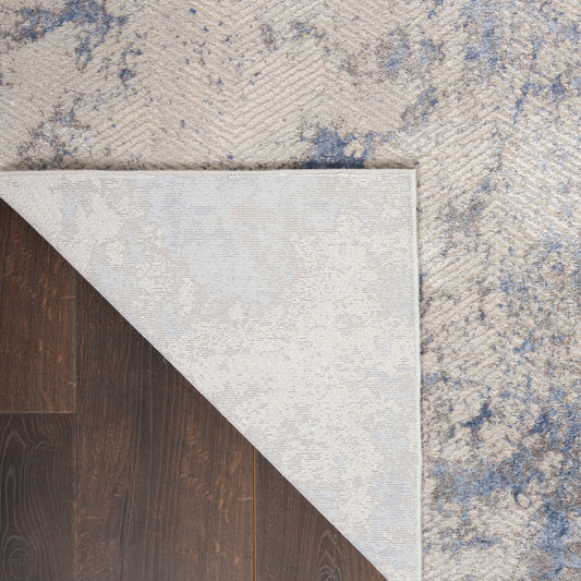 Nourison Home Silky Textures Blue Ivory Grey Contemporary