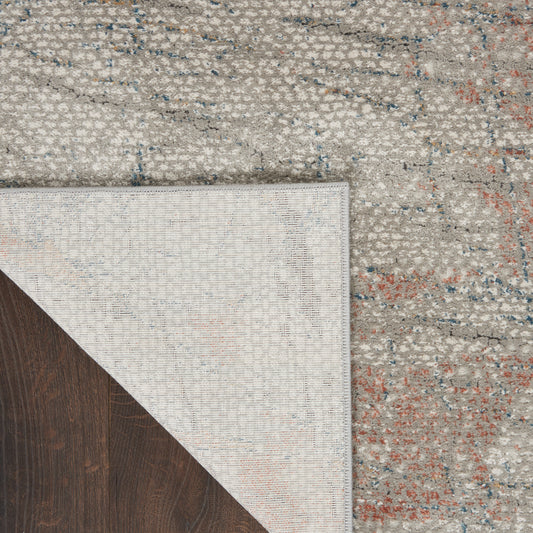 Nourison Home Rustic Textures Light Grey Rust Contemporary