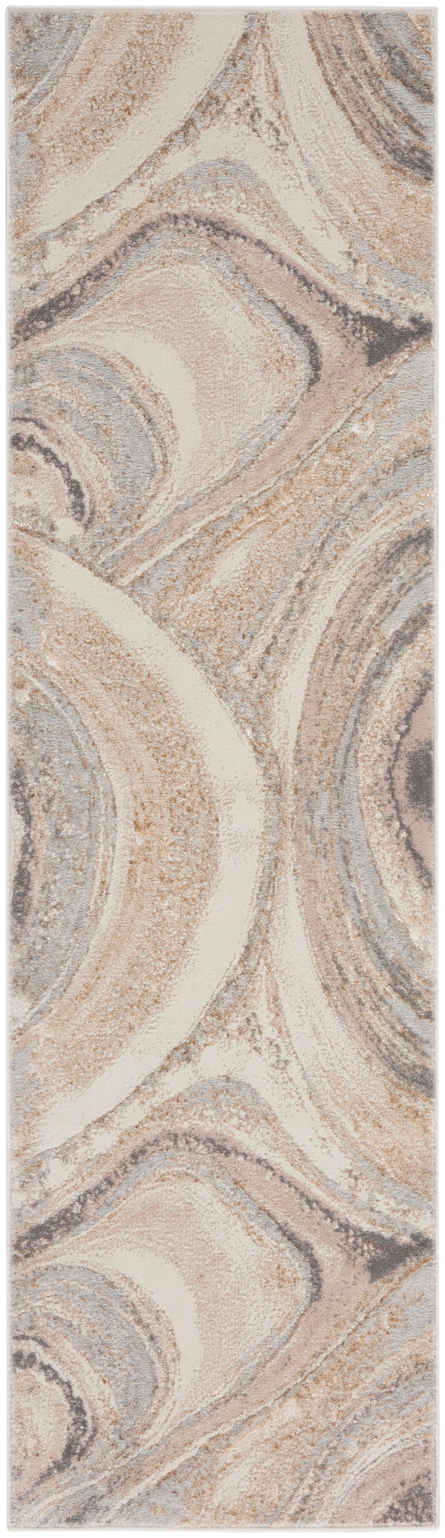 Nourison Home Splash BSK03 Cream Grey Contemporary Power-loomed Rug