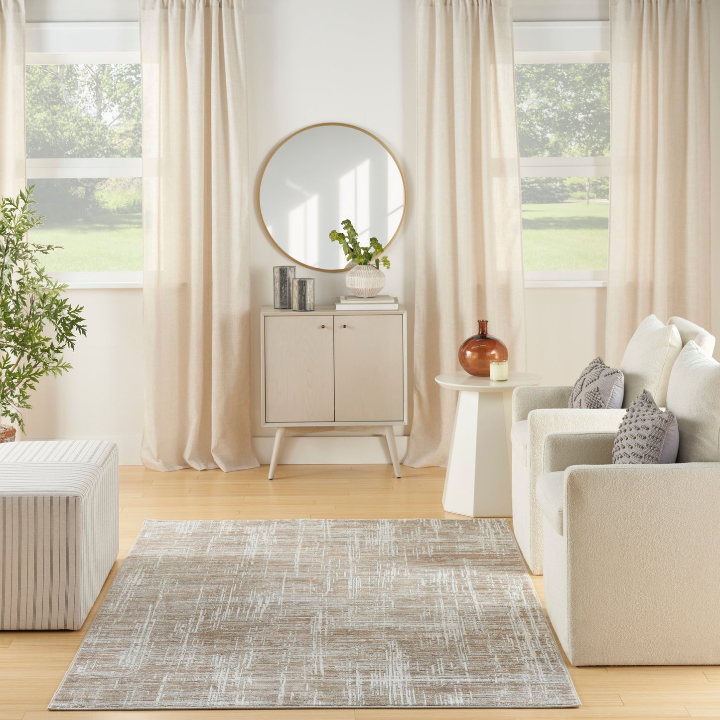 Nourison Home Home Texture Beige Grey Contemporary