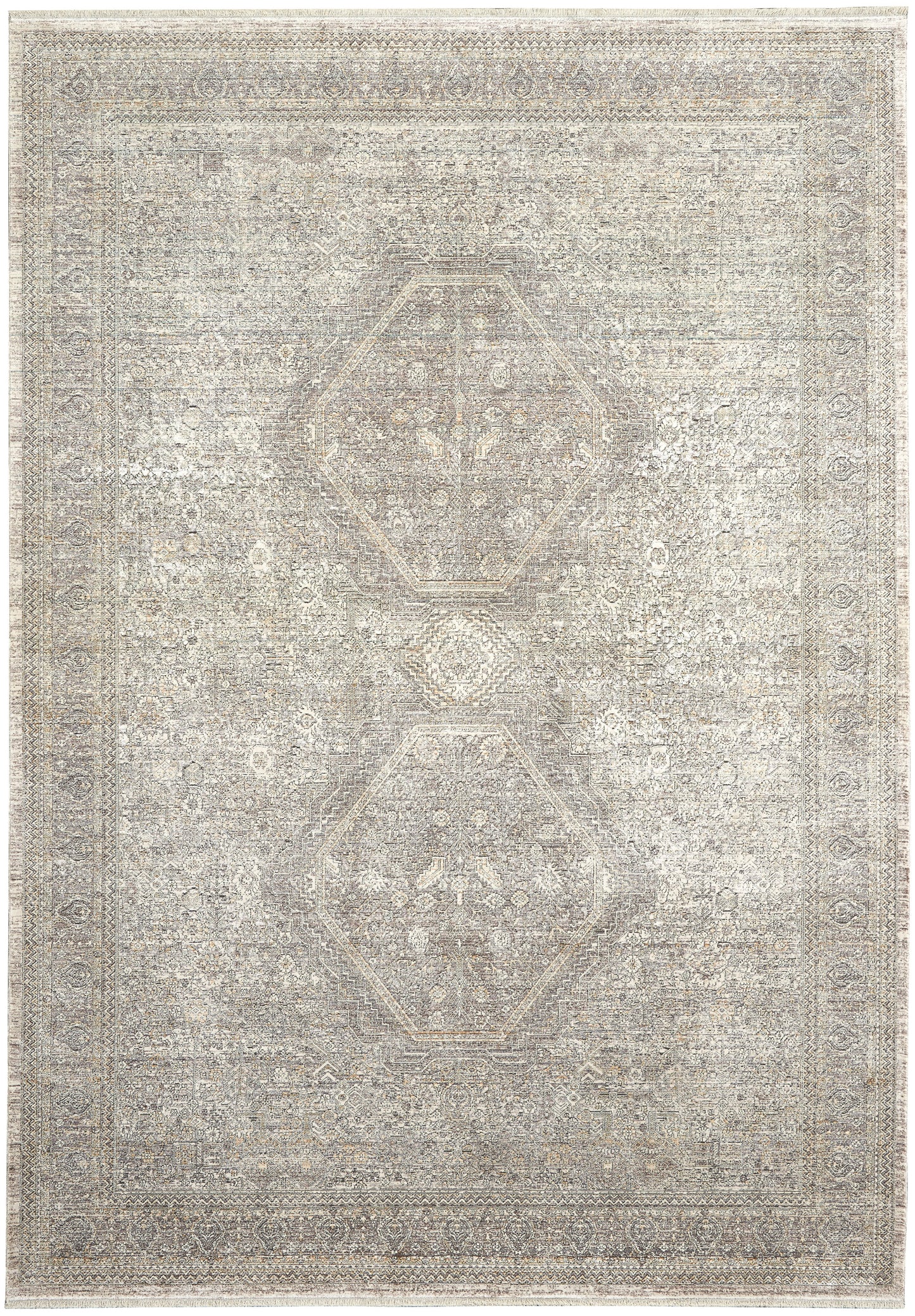 Nourison Home Starry Nights STN04 Cream Grey Traditional Loom-woven Rug