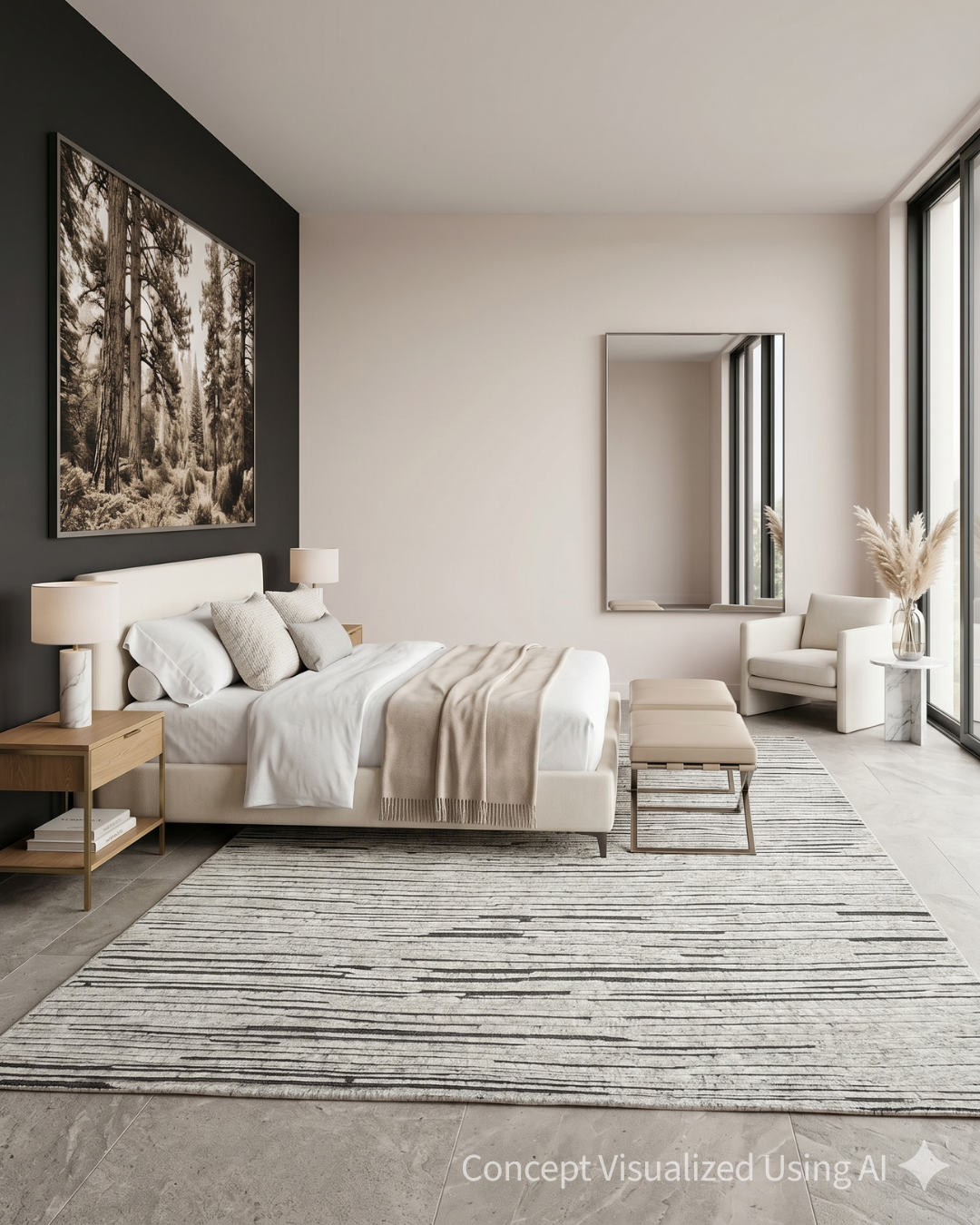 Artisan Harmony MO-10553-A Ivory Transitional Knotted Rug for Bedroom