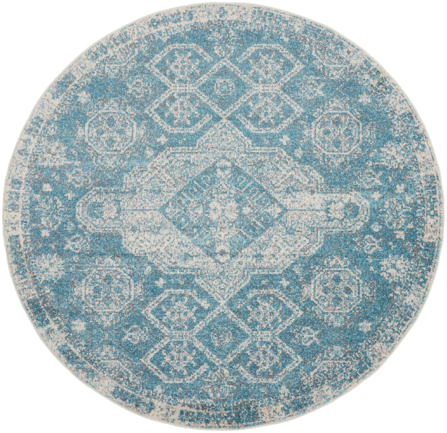 Nourison Home Tranquil TRA13 Lt.Blue Ivory Traditional Power-loomed Rug