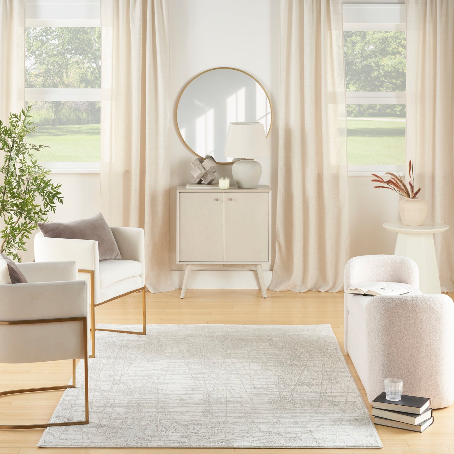 Nourison Home Home Texture Ivory Grey Contemporary