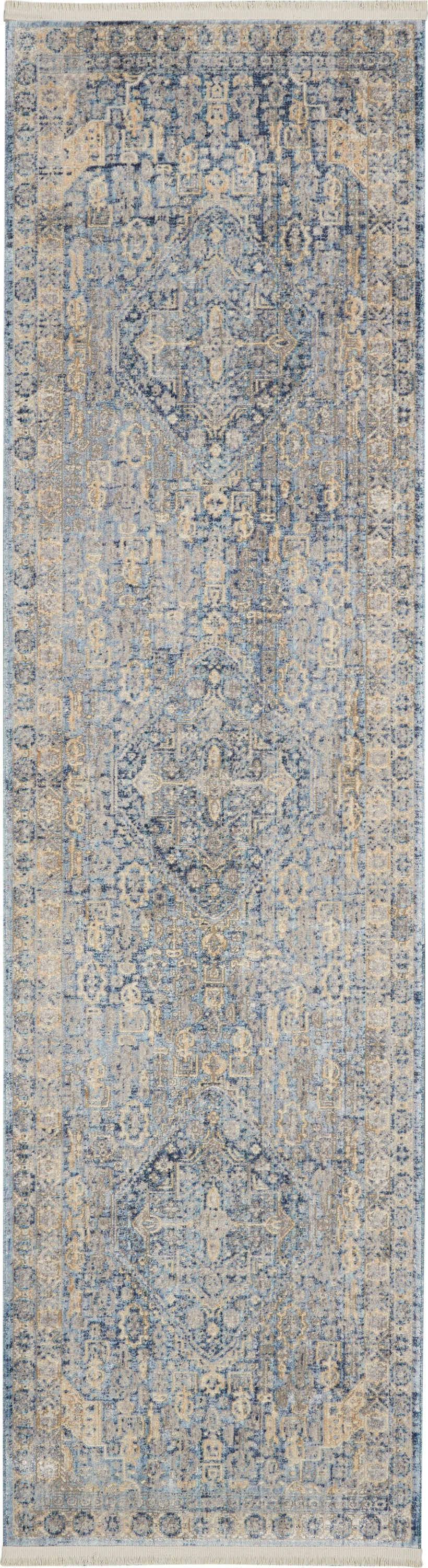 Nourison Home Lustrous Weave LUW02 Blue Ivory Power-loomed Rug