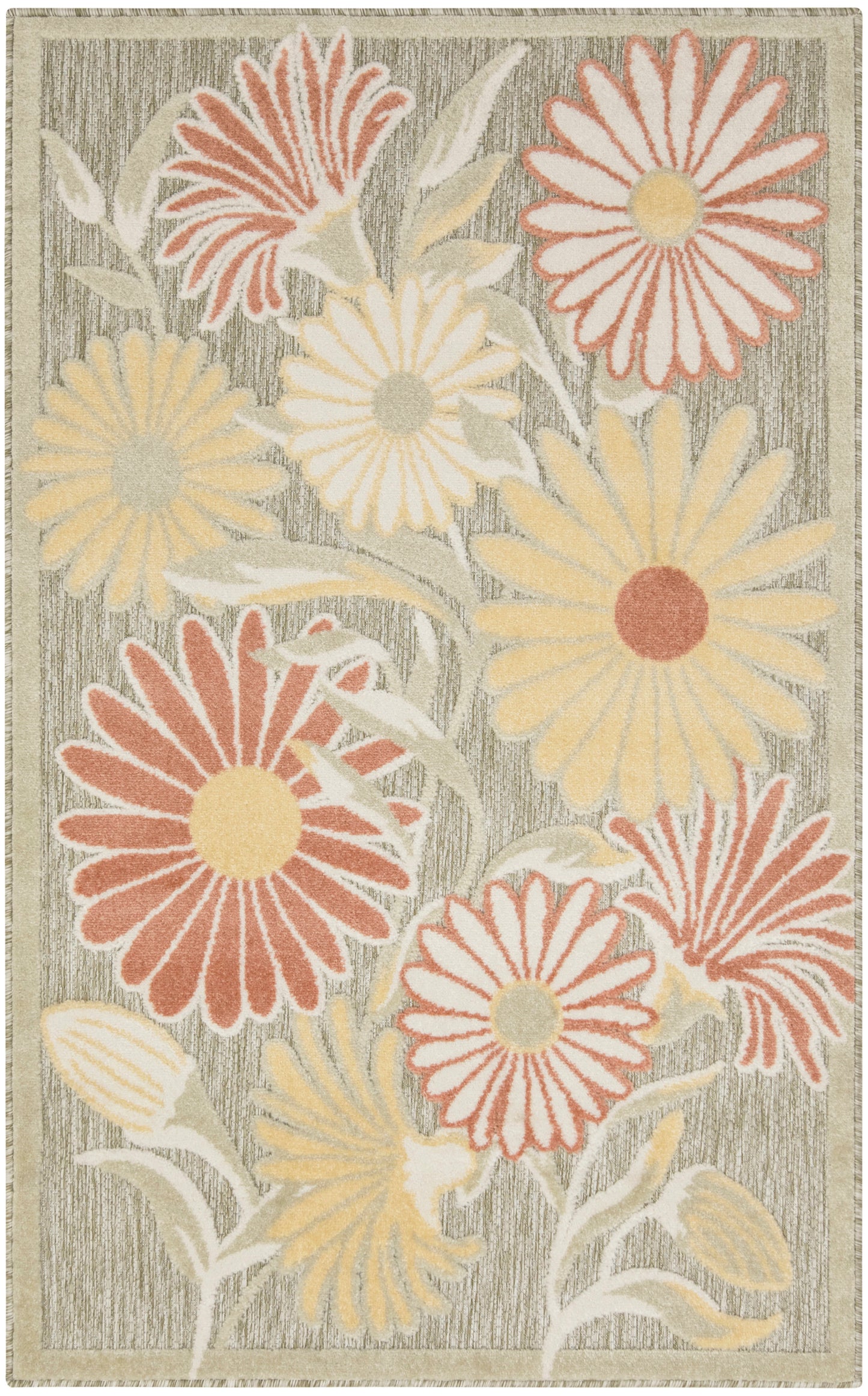 Nourison Home Aloha ALH33 Sage Rose Contemporary Power-loomed Rugs