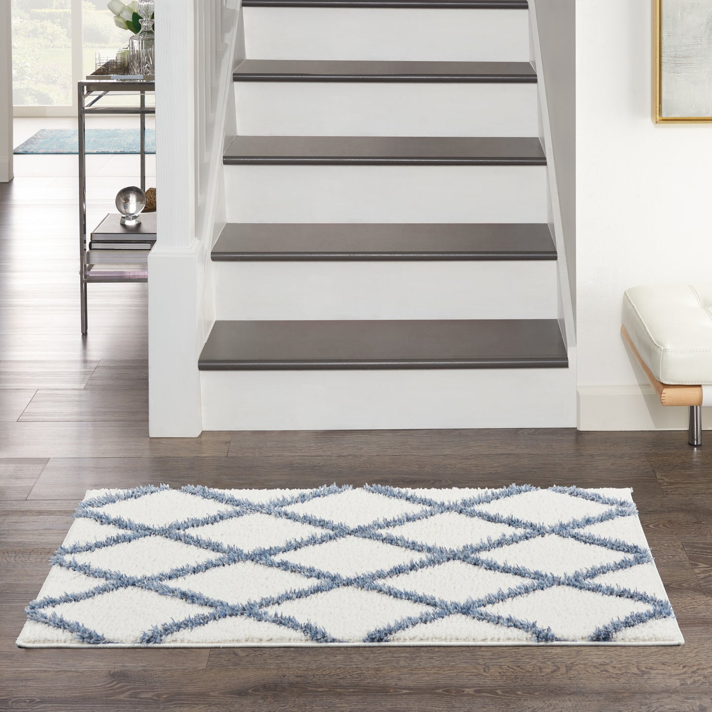Nourison Home Feather Soft Ivory Blue Contemporary