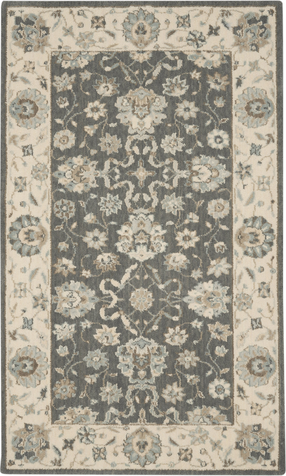 Nourison Home Living Treasures LI16 Grey Ivory Traditional Loom-woven Rug