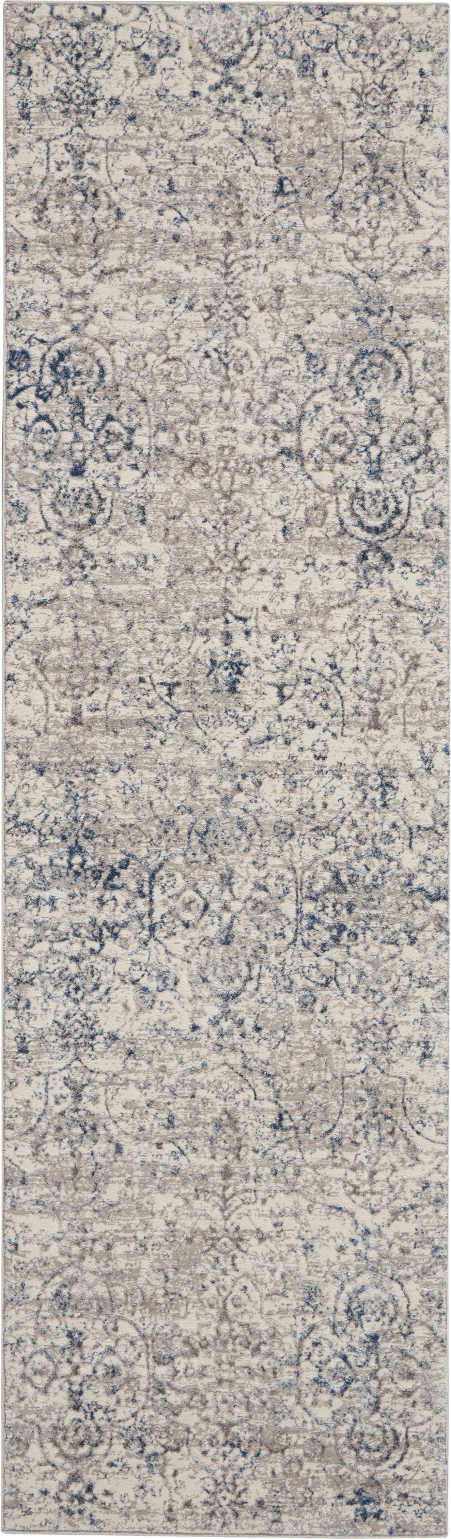 Nourison Home Royal Terrace KI43 Beige Blue Contemporary Power-loomed Rug