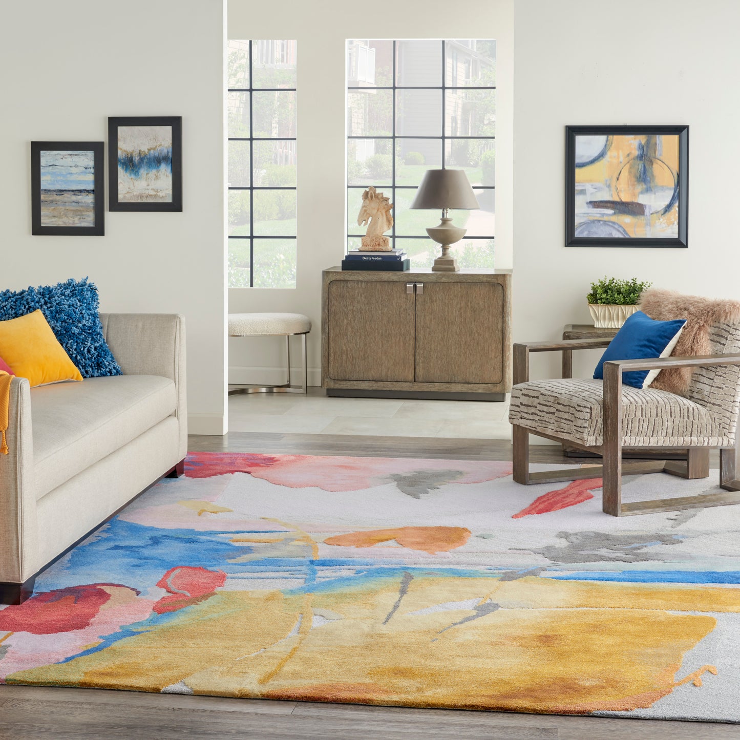 Nourison Home Symmetry Multicolor Contemporary