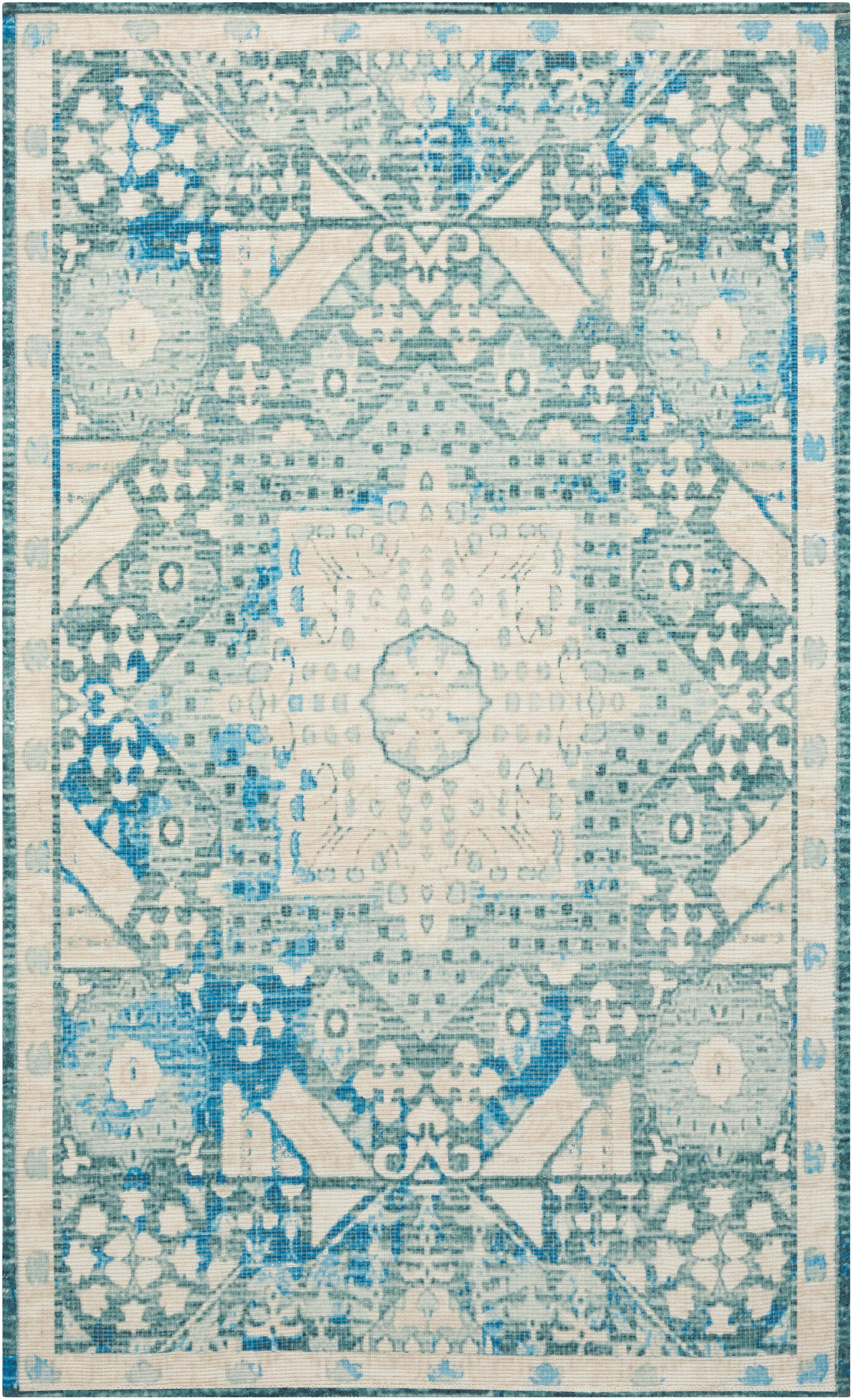 Nourison Home Madera MAD03 Teal Transitional Power-loomed Rug