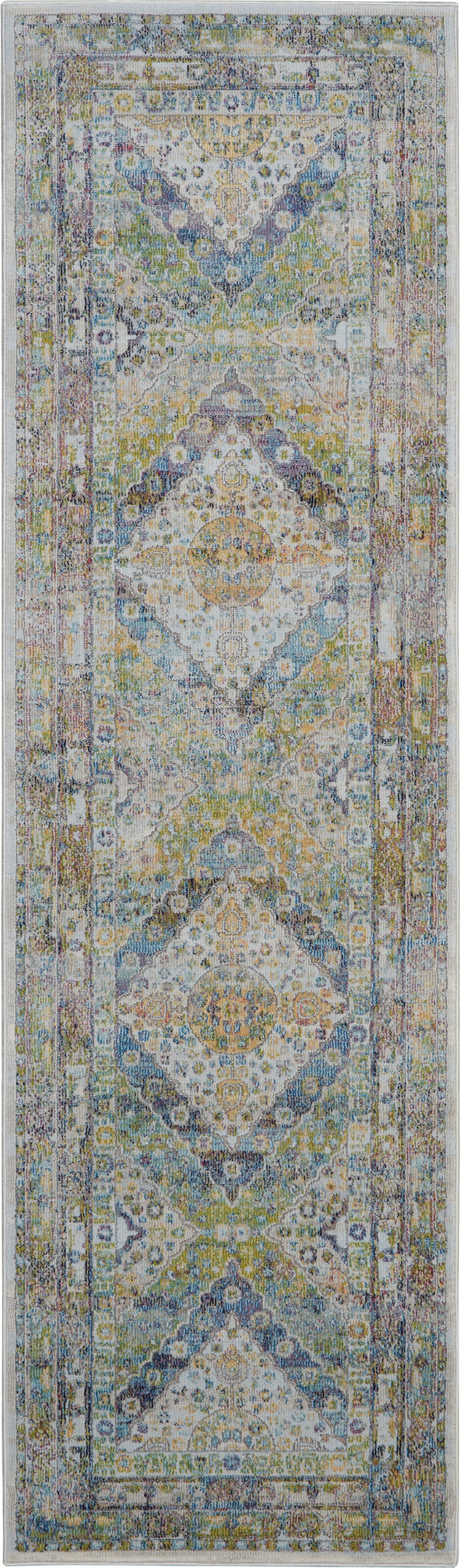 Nourison Home Ankara Global ANR07 Blue Green Traditional Power-loomed Rug