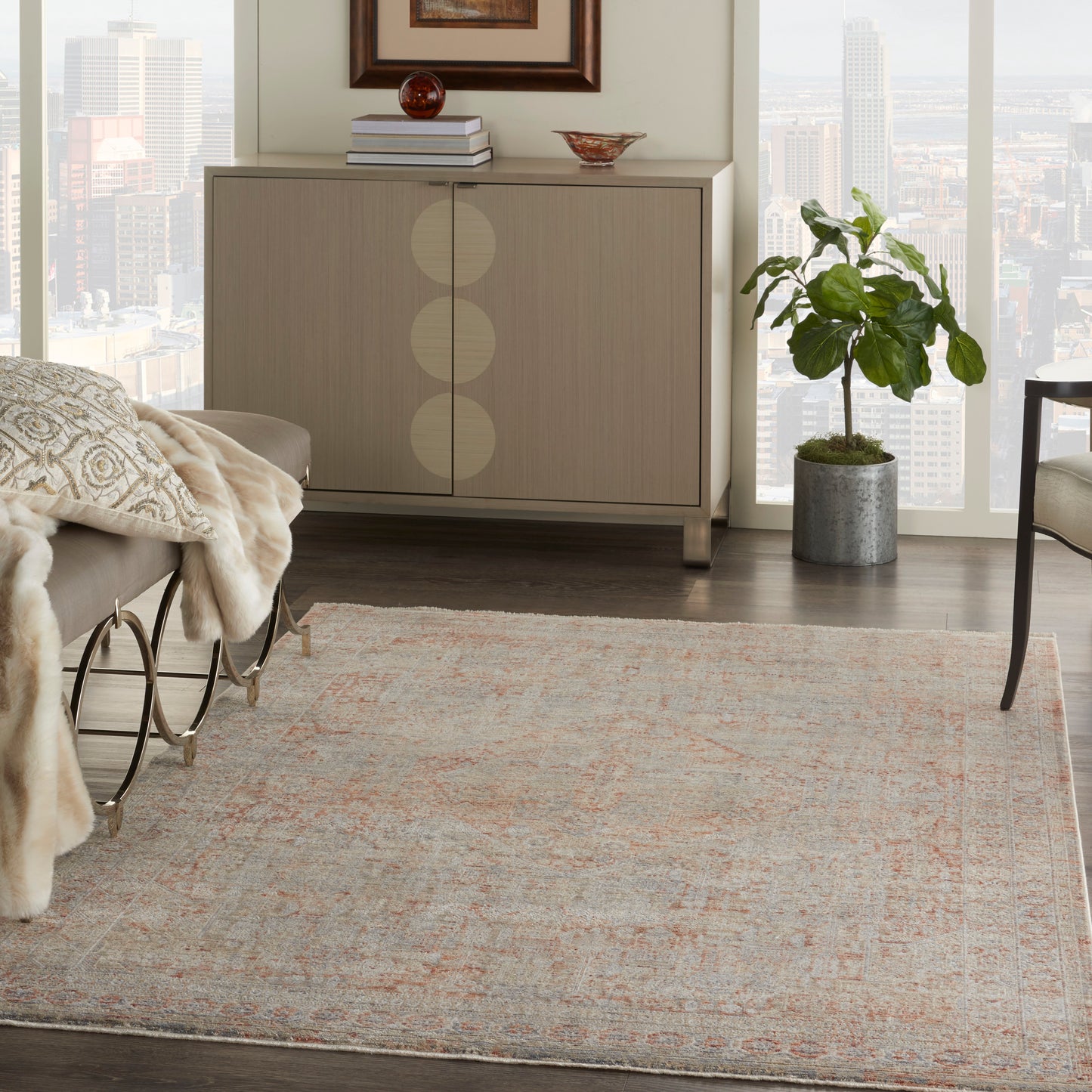 Nourison Home Lustrous Weave Grey Brick