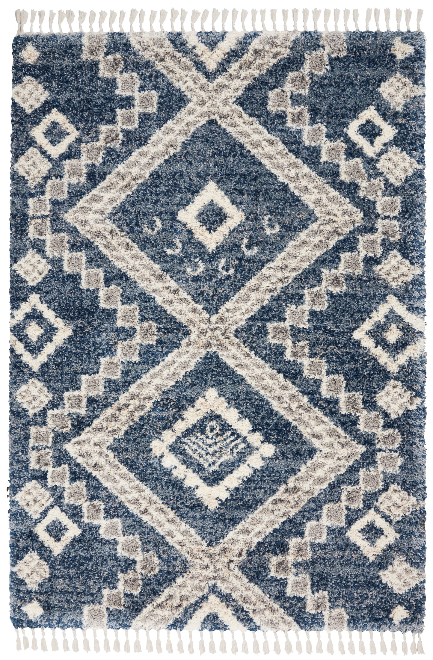 Nourison Home Oslo Shag OSL02 Denim Blue Contemporary Power-loomed Rug