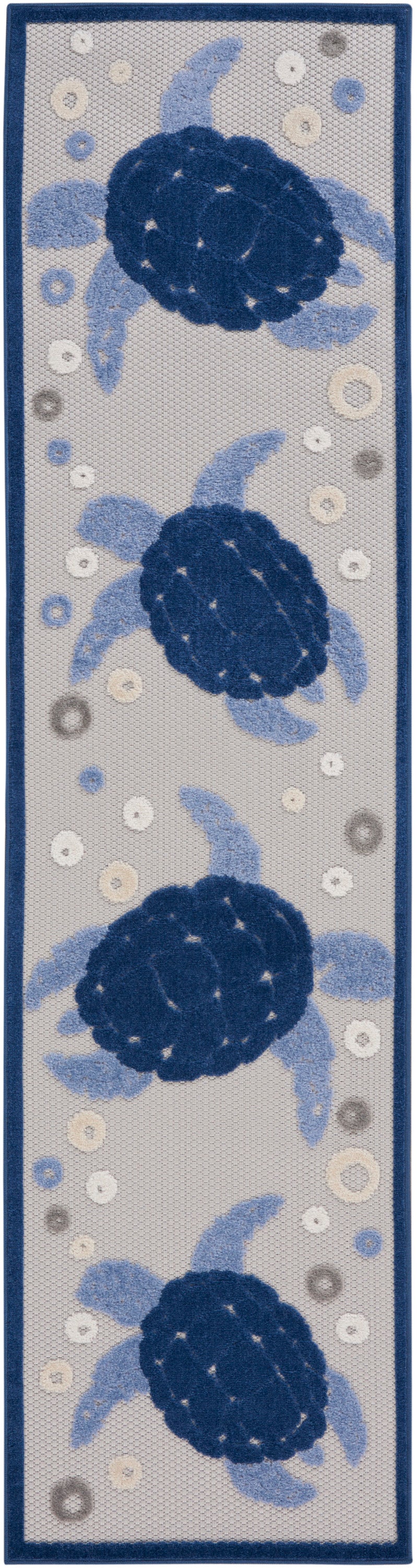 Nourison Home Aloha ALH27 Navy Blue Contemporary Power-loomed Rugs