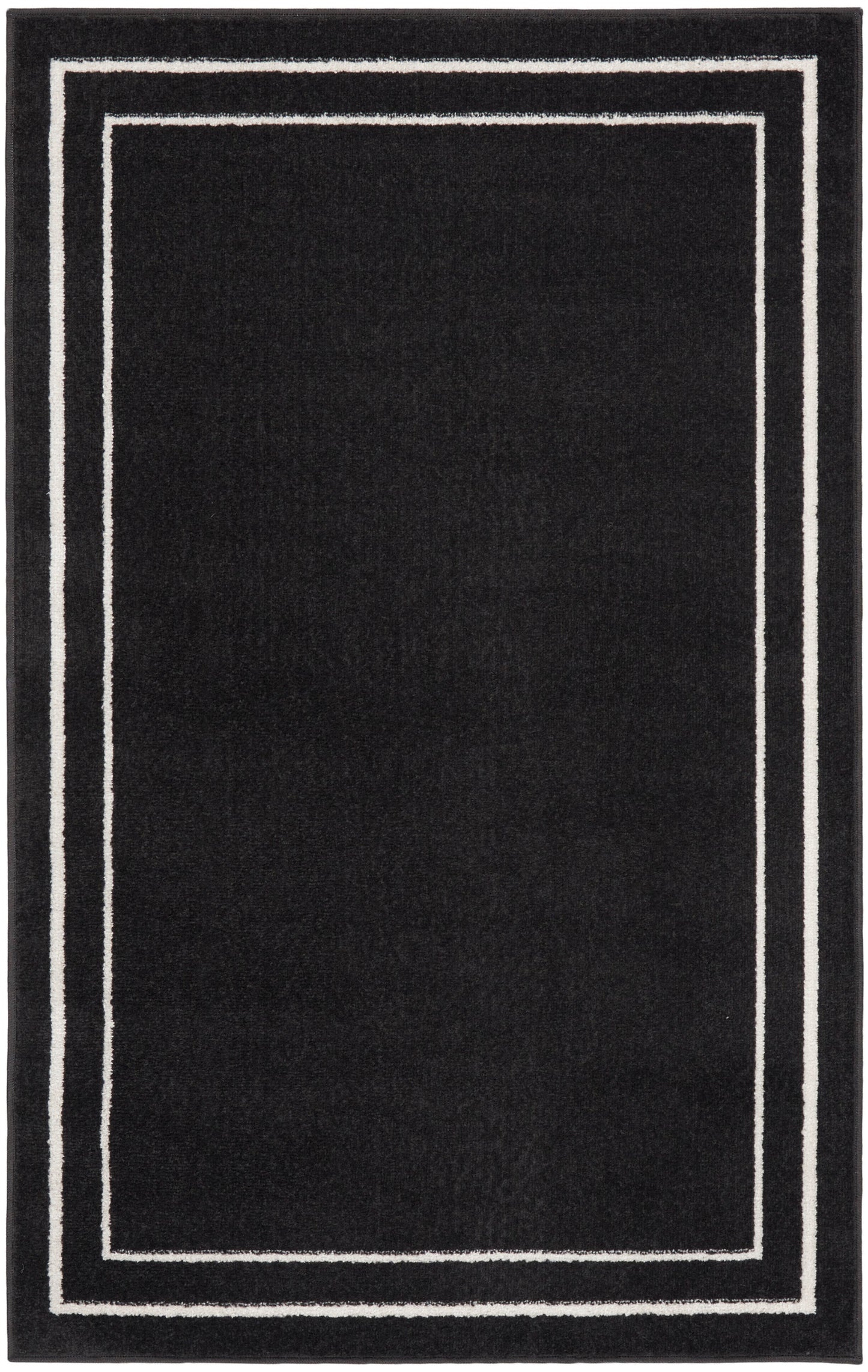 Nourison Home Nourison Essentials NRE02 Black Ivory Contemporary Power-loomed Rug