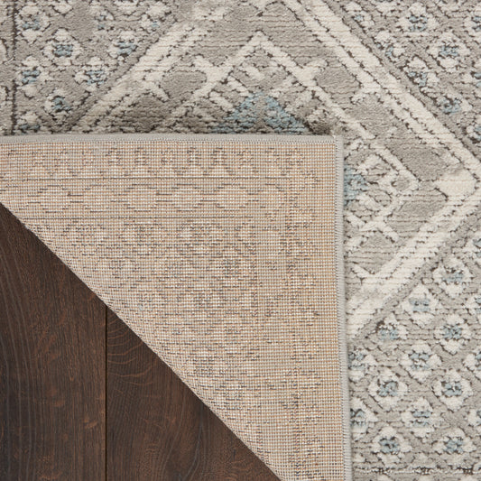 Nourison Home Quarry Grey Ivory Blue Contemporary