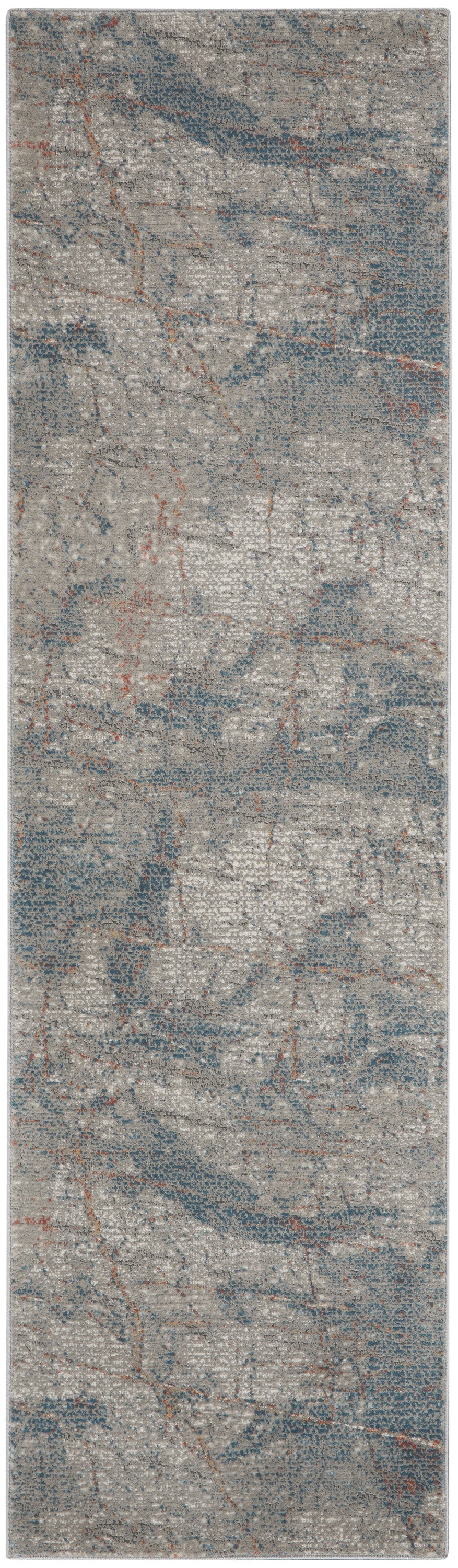 Nourison Home Rustic Textures RUS15 Light Grey Blue Contemporary Power-loomed Rugs