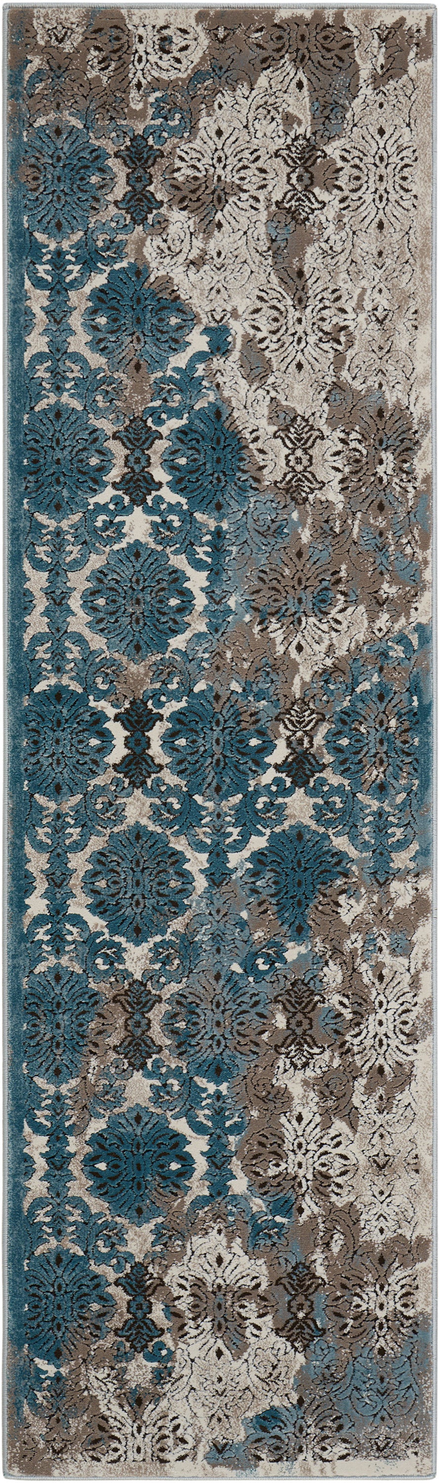Nourison Home Karma KRM05 Ivory Blue Transitional Power-loomed Rug