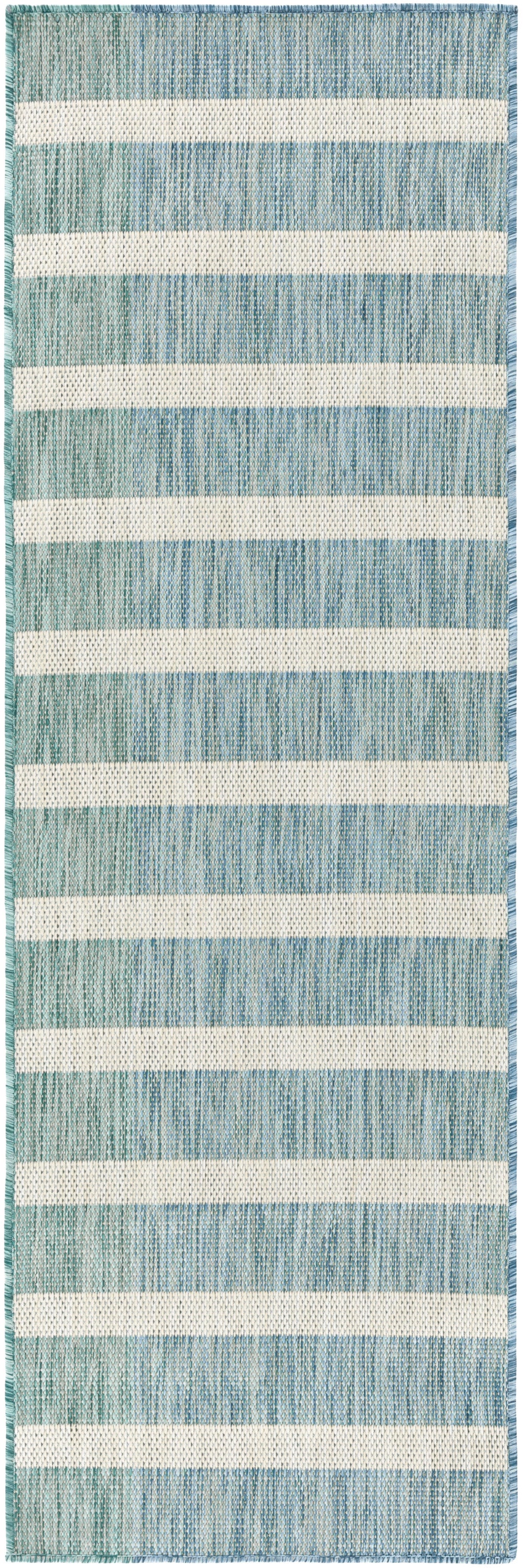 Nourison Home Positano POS03 Aqua Ivory Contemporary Power-loomed Rug