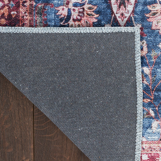 Nourison Home Grand Washables Blue Brick Traditional