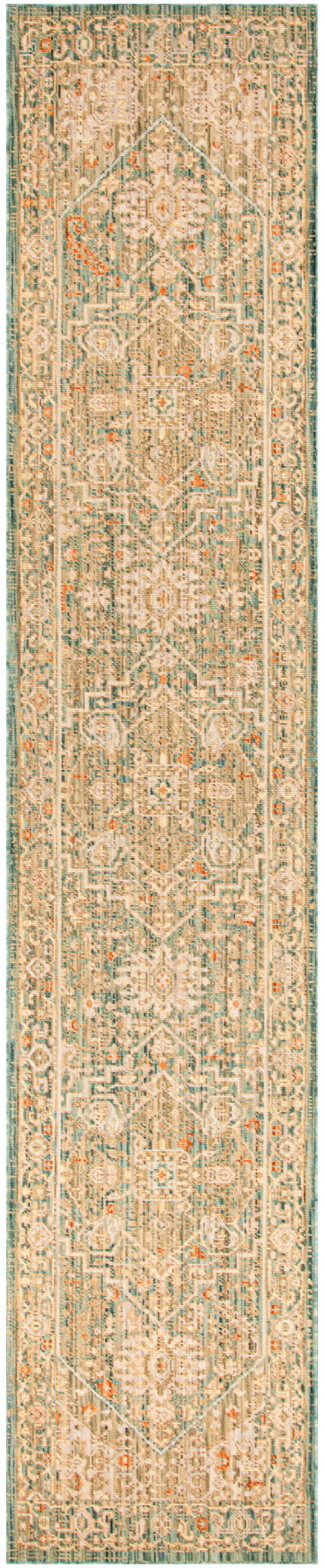 Nourison Home Antique Bloom ANB03 Teal Traditional Machine Woven Rug