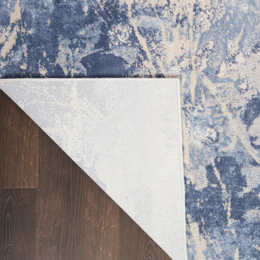 Nourison Home Silky Textures Blue Cream Contemporary