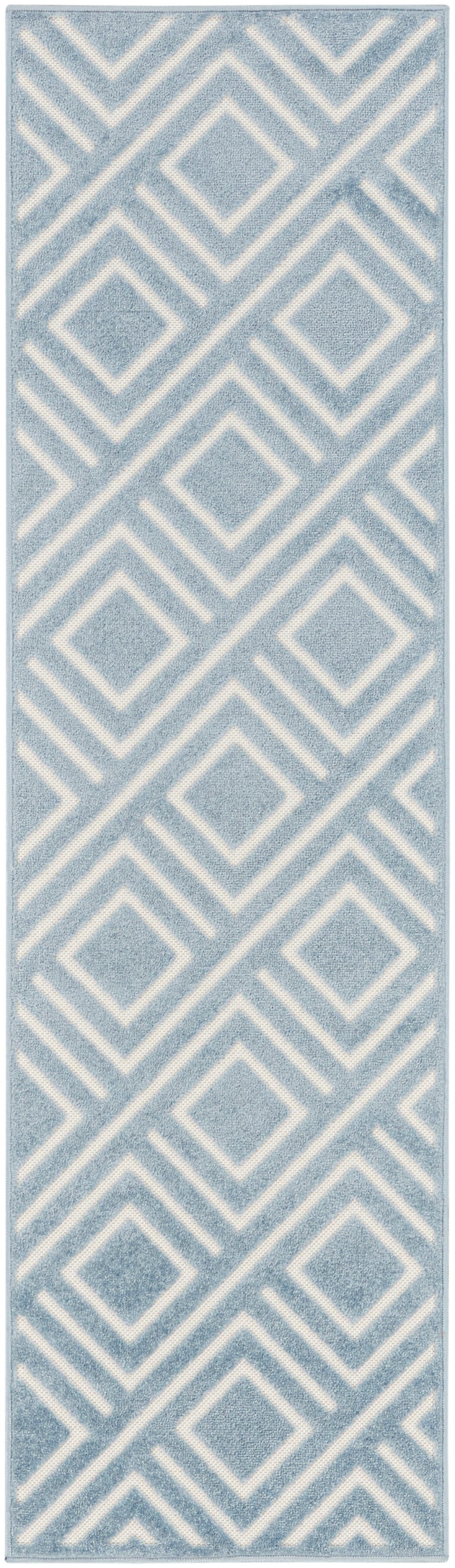 Nourison Home Care Free CAF03 Blue Contemporary Loom-woven Rug