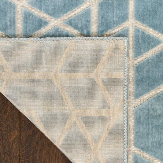 Nourison Home Washable Charm Blue Ivory Contemporary