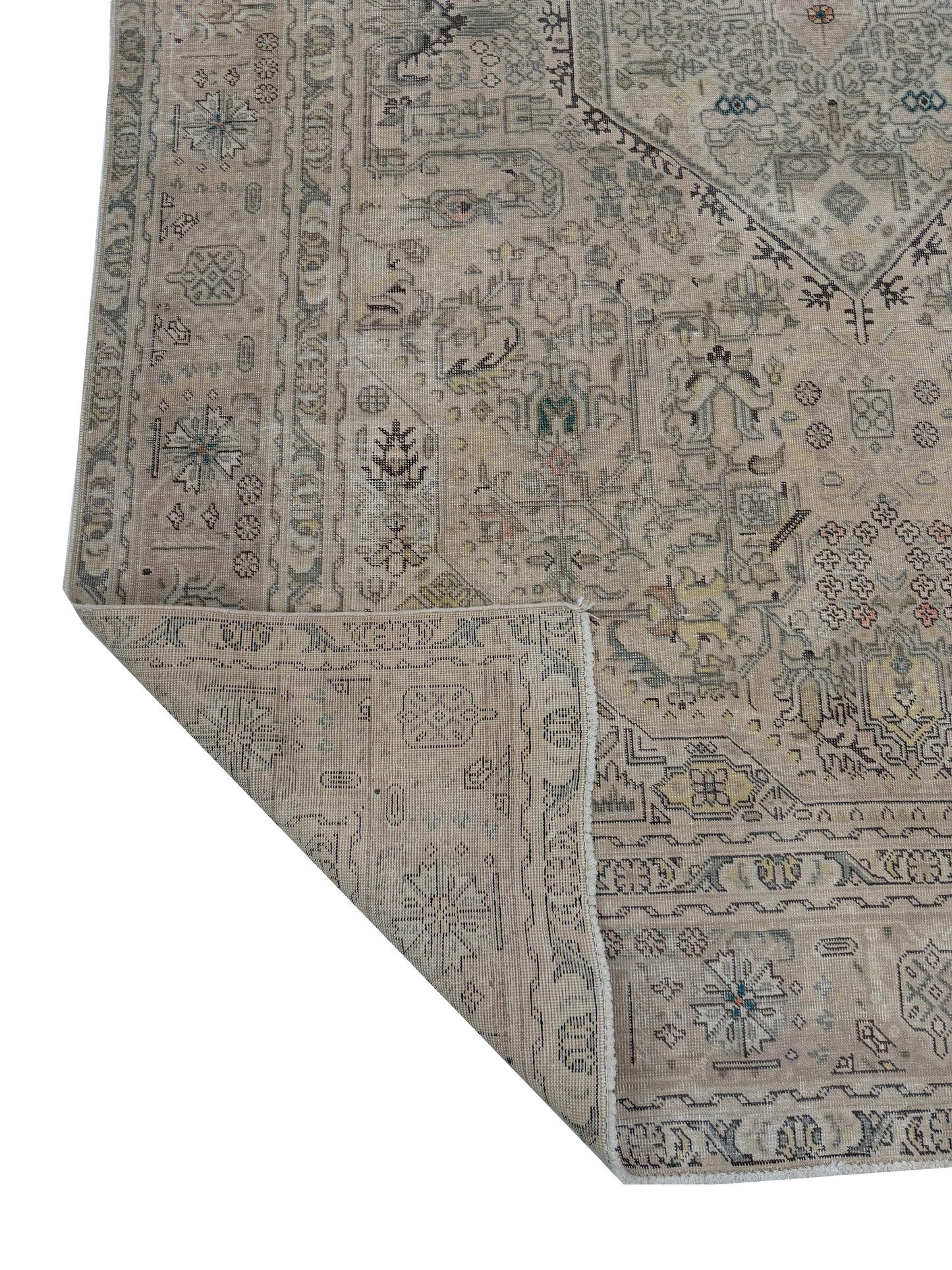 Artisan Penelope Beige Vintage Knotted Rug