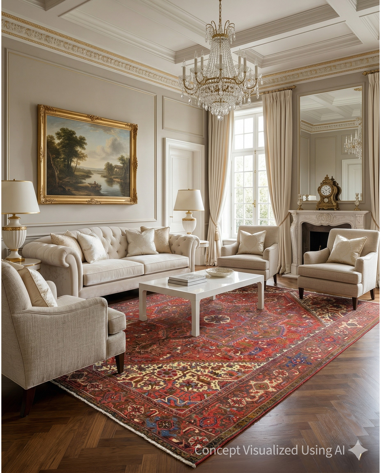 Artisan Persian Traditions Red Traditional Knotted Rug for Livingroom