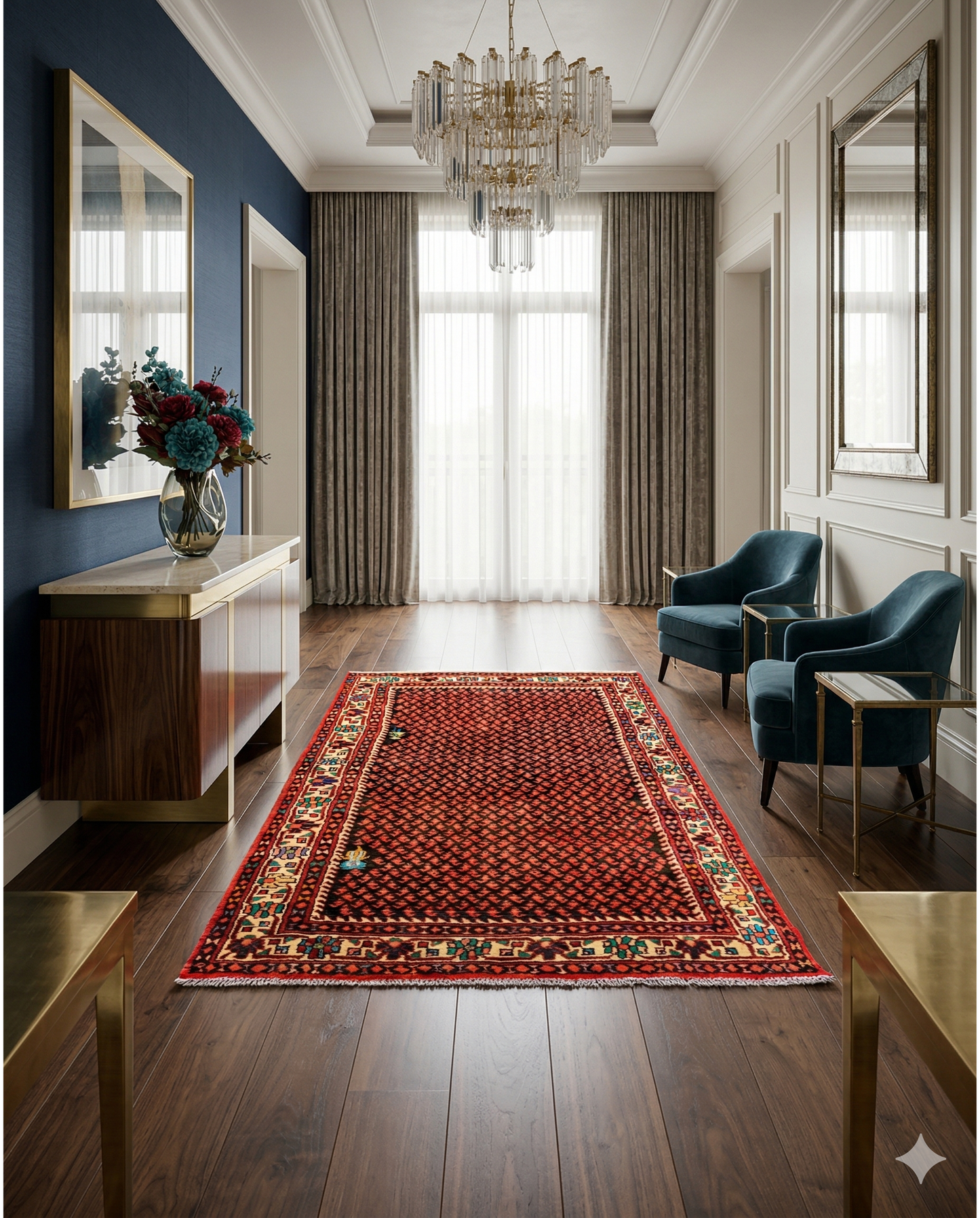 Artisan Persian Traditions Red Beige Traditional Knotted Rug
