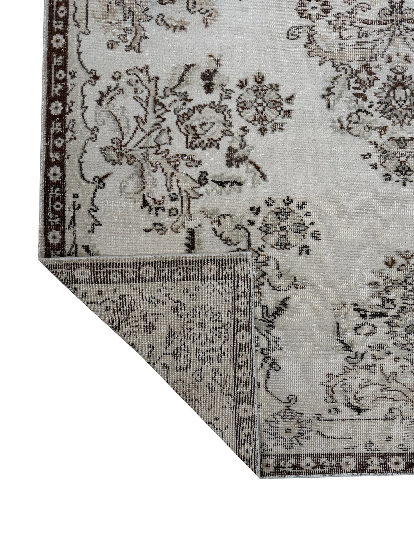 Artisan Angelina Brown Beige Vintage Knotted Rug