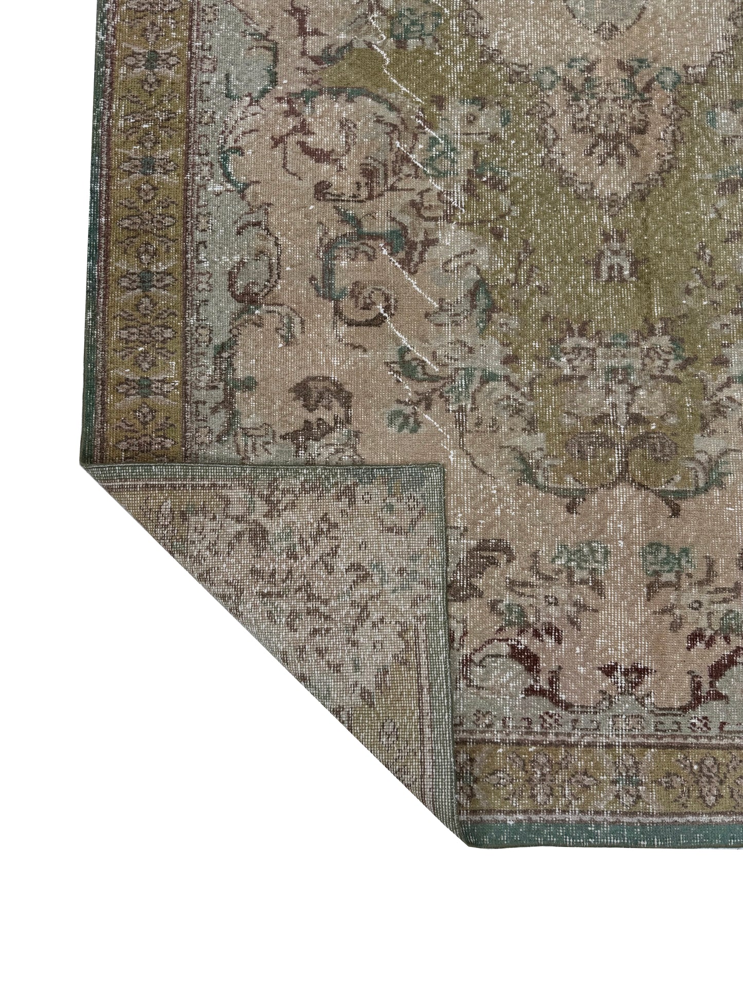 Artisan Angelina Beige Rust Vintage Knotted Rug