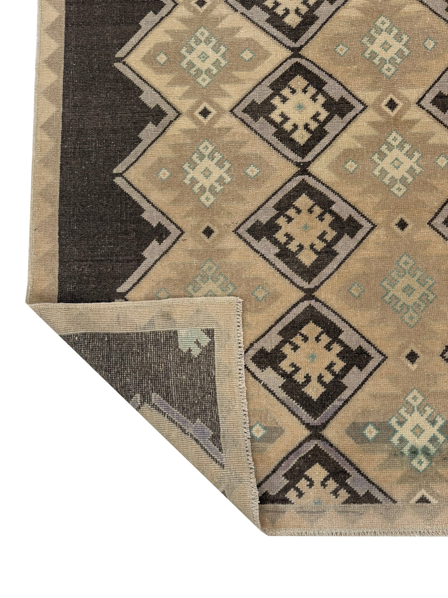 Artisan Angelina Beige Brown Vintage Knotted Rug