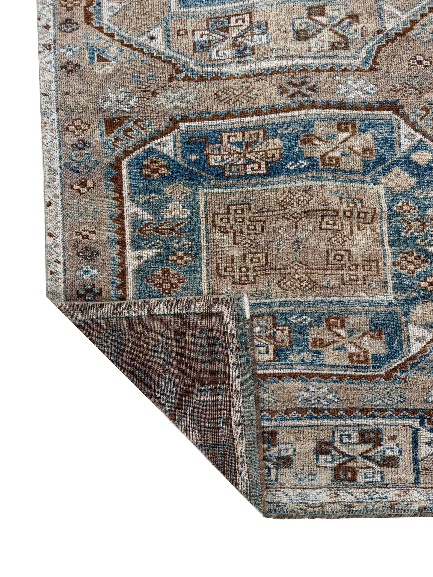 Artisan Angelina Lt.Blue Brown Vintage Knotted Rug