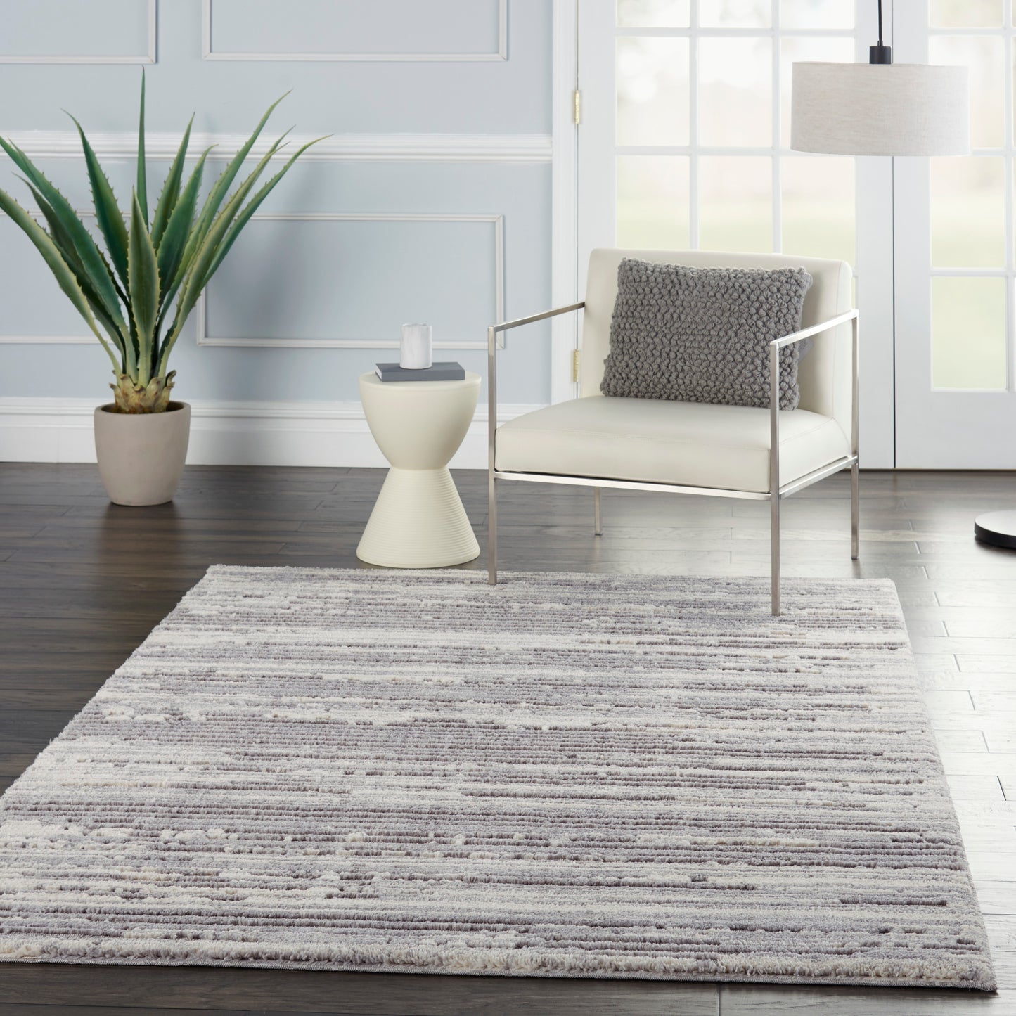 Nourison Home Zermatt Grey Ivory Contemporary