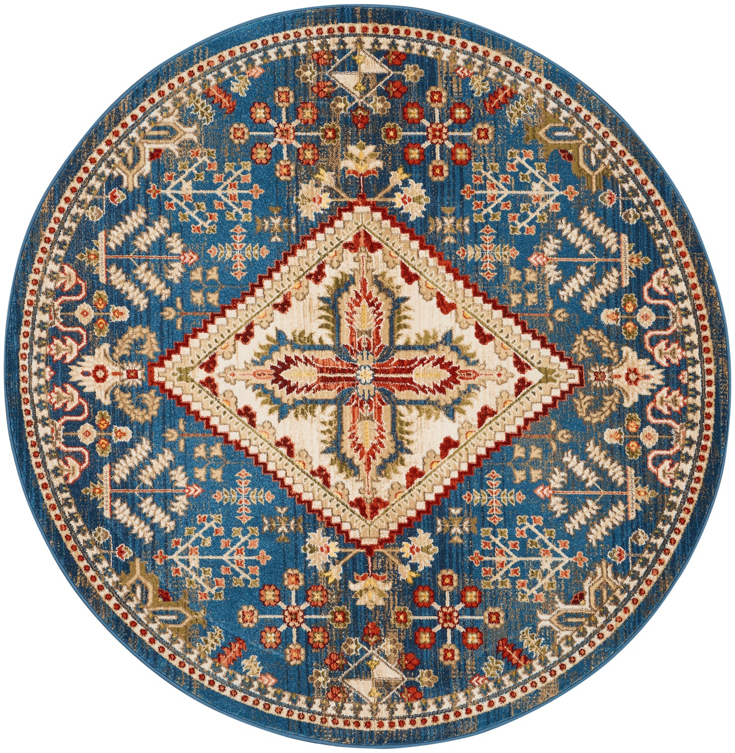 Nourison Home Karisma KAR02 Blue Ivory Traditional Power-loomed Rug