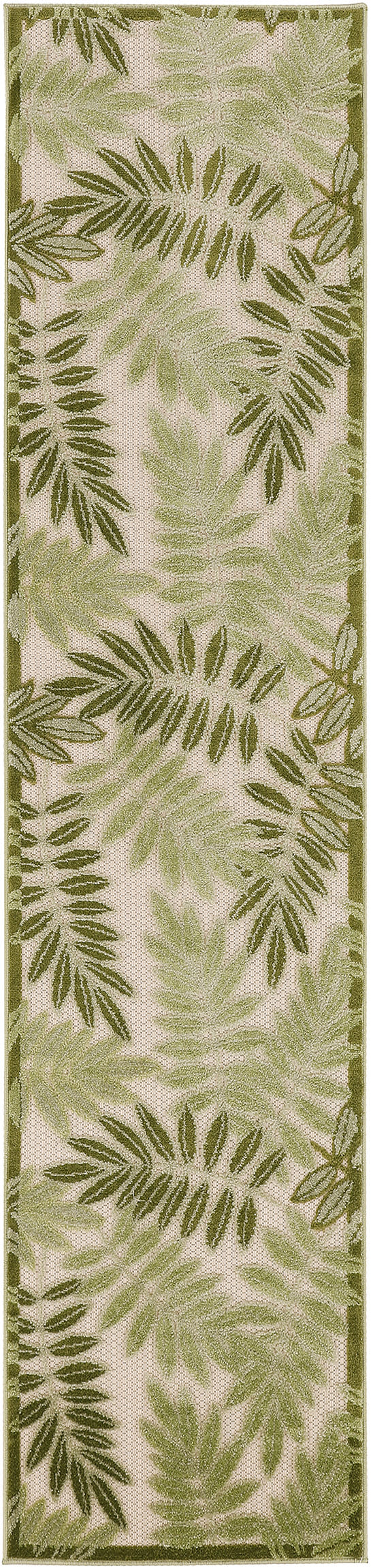 Nourison Home Aloha ALH18 Ivory Green Contemporary Power-loomed Rugs