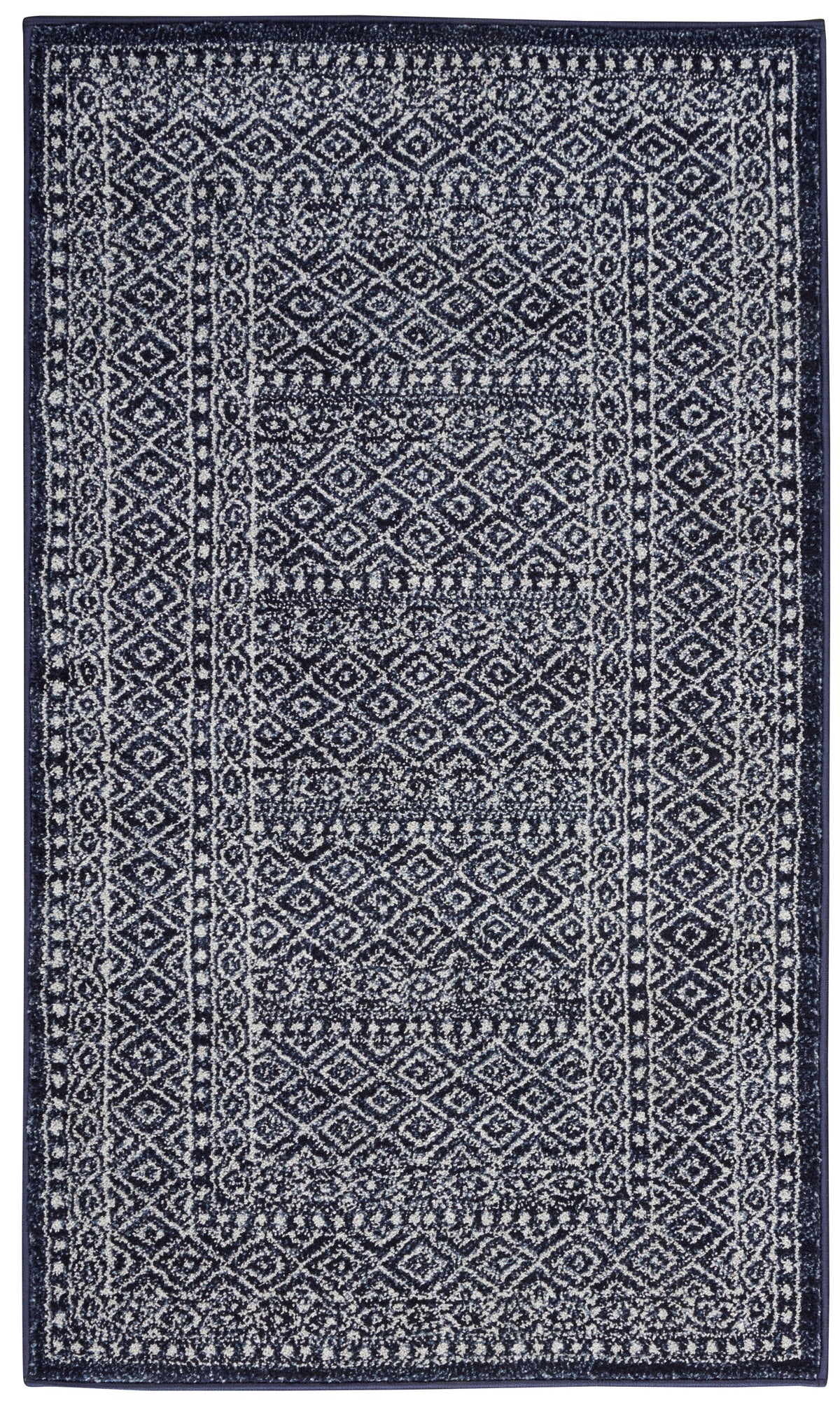 Nourison Home Palermo PMR04 Navy Grey Contemporary Power-loomed Rug