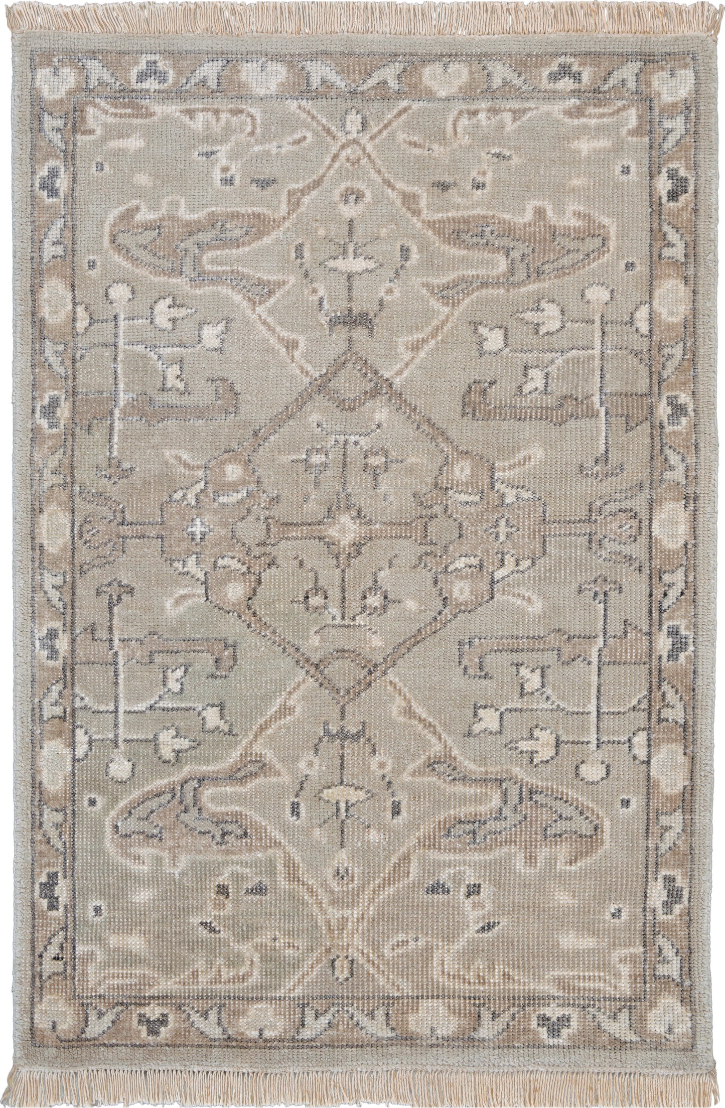 Nourison Home Aldora ALD01 Silver Traditional Knotted Rug